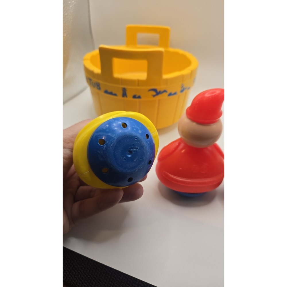 Fisher Price 3 Men in a Tub Bath Toy Vintage Set Barrel & Figures Complete Rare - Picture 6 of 8
